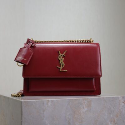 img_f8c0bdc9_20241106_i1730876007_9251_0_jpg YSL 25S SUNSET BAG 22 IN CRIMSON RED CALFSKIN GOLD HARDWRE