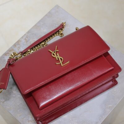 img_f8c0bdc9_20241106_i1730876007_9590_7_jpg YSL 25S SUNSET BAG 22 IN CRIMSON RED CALFSKIN GOLD HARDWRE