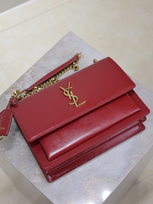 img_f8c0bdc9_20241106_i1730876007_9590_7_jpg YSL 25S SUNSET BAG 22 IN CRIMSON RED CALFSKIN GOLD HARDWRE