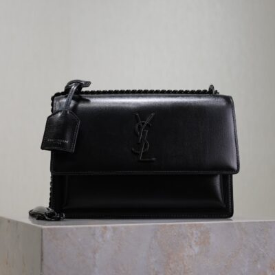 img_f8c0bdc9_20241106_i1730876592_7747_0_jpg YSL 25S SUNSET BAG 22 IN BLACK CALFSKIN BLACK HARDWRE