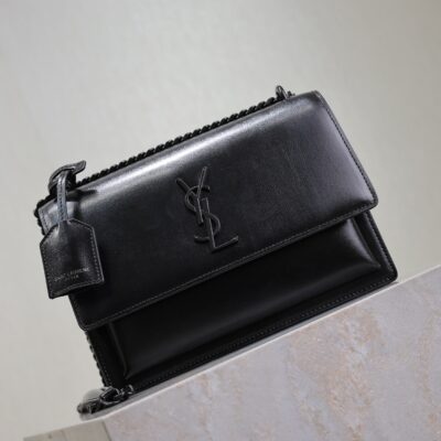img_f8c0bdc9_20241106_i1730876592_8440_4_jpg YSL 25S SUNSET BAG 22 IN BLACK CALFSKIN BLACK HARDWRE