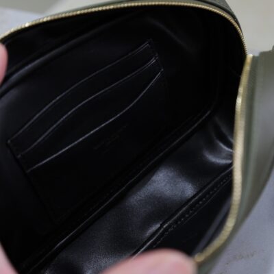 LOU MINI CAMERA BAG 18 IN KOMBU GREEN QUILTED CALFSKIN