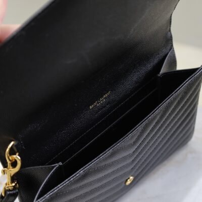 CASSANDRE CLUTCH 21 IN BLACK LAMBSKIN GOLD HARDWARE