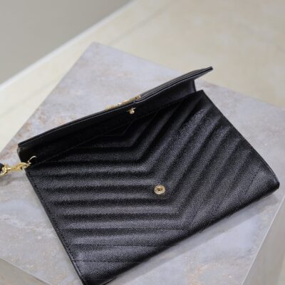 CASSANDRE CLUTCH 21 IN BLACK LAMBSKIN GOLD HARDWARE