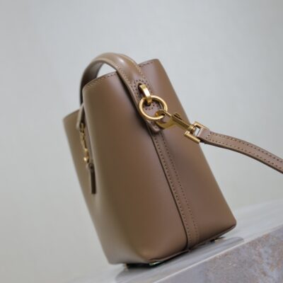 img_f8c0bdc9_20241121_i1732168981_9713_6_jpg LE 37 MINI BUCKET BAG 15 IN BROWN CALFSKIN GOLD HARDWARE