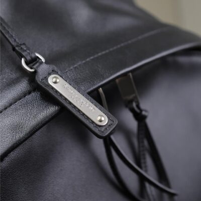 CITY BACKPACK 38 IN BLACK CALFSKIN