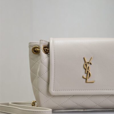MINI NOLITA BAG 18 IN WHITE LAMBSKIN COPPER HARDWARE