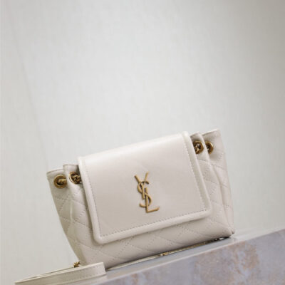 MINI NOLITA BAG 18 IN WHITE LAMBSKIN COPPER HARDWARE
