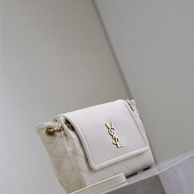 MINI NOLITA BAG 18 IN WHITE LAMBSKIN COPPER HARDWARE