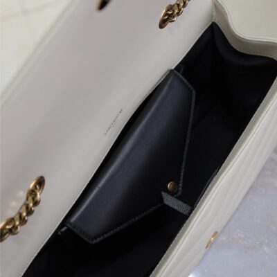 LOULOU MEDIUM 29 IN WHITE SHEEPSKIN GOLD HARDWARE
