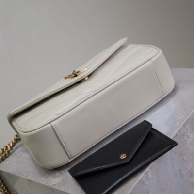 LOULOU SMALL 24 IN WHITE SHEEPSKIN GOLD HARDWARE