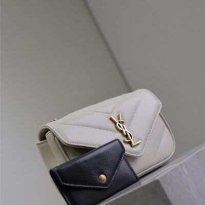 LOULOU MINI 20 IN WHITE SHEEPSKIN GOLD HARDWARE