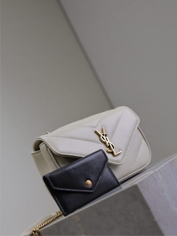 LOULOU MINI 20 IN WHITE SHEEPSKIN GOLD HARDWARE