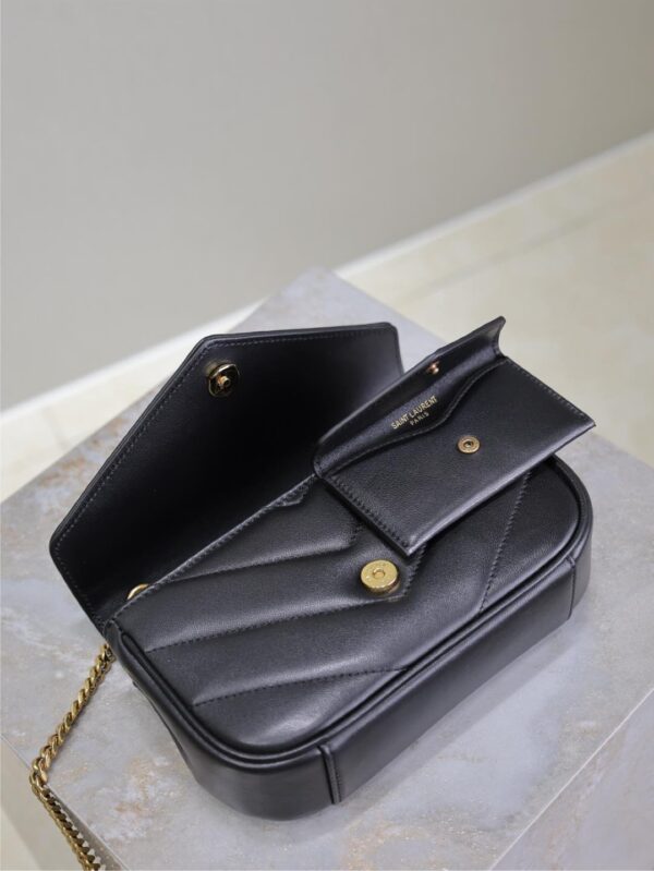 LOULOU MINI 20 IN BLACK SHEEPSKIN GOLD HARDWARE