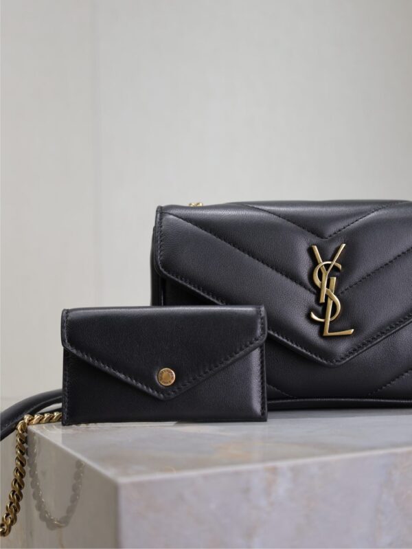 LOULOU MINI 20 IN BLACK SHEEPSKIN GOLD HARDWARE