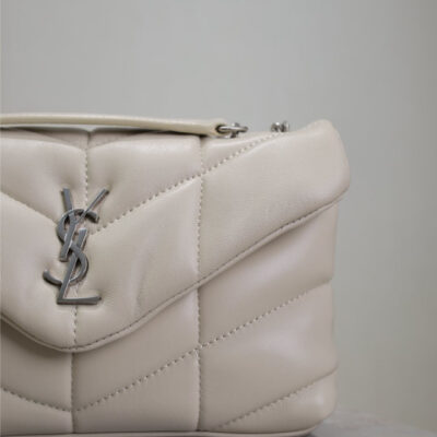 img_f8c0bdc9_20241228_i1735371981503_4772_0_2_jpg YSL 25S LOULOU PUFFER MINI 23 IN SMOKEY TAUPE CALFSKIN SILVER HARDWRE
