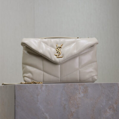 img_f8c0bdc9_20241228_i1735372489869_5405_0_0_jpg YSL 25S LOULOU PUFFER MINI 23 IN BLANC VINTAGE CALFSKIN GOLD HARDWRE