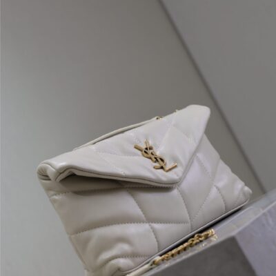 img_f8c0bdc9_20241228_i1735372490346_337_0_3_jpg YSL 25S LOULOU PUFFER MINI 23 IN BLANC VINTAGE CALFSKIN GOLD HARDWRE