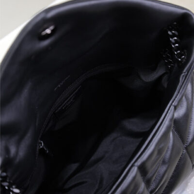 YSL 25S LOULOU PUFFER GM 35 IN BLACK CALFSKIN BLACK HARDWARE