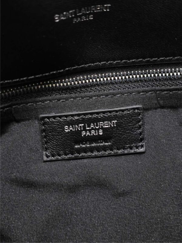 YSL 25S LOULOU PUFFER GM 35 IN BLACK CALFSKIN SILVER HARDWRE
