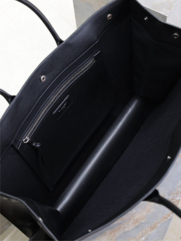 YSL 25S RIVE GAUCHE LARGE TOTE BAG 48 IN BLACK CALFSKIN