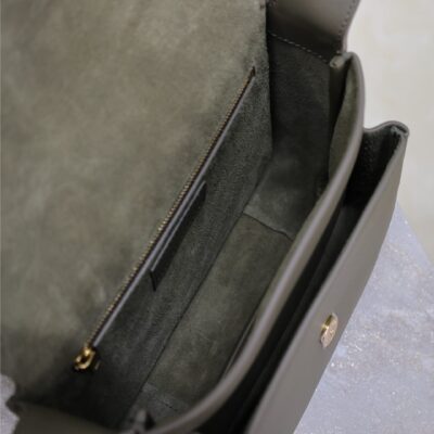 YSL 25S NIKI BABY 22 IN DARK OLIVE BROWN CALFSKIN GOLD HARDWARE