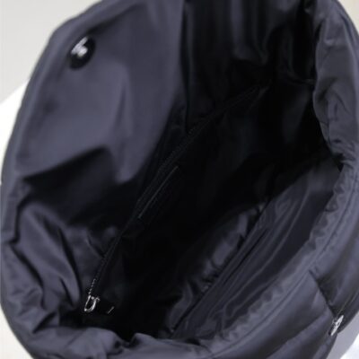 YSL 25S LOULOU PUFFER BAG 34 IN BLACK NYLON BLACK HARDWARE