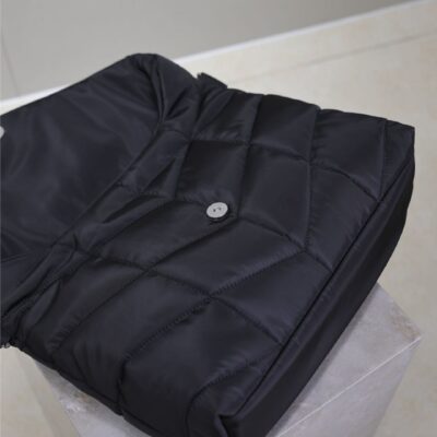 YSL 25S LOULOU PUFFER BAG 34 IN BLACK NYLON BLACK HARDWARE