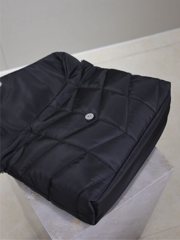 YSL 25S LOULOU PUFFER BAG 34 IN BLACK NYLON BLACK HARDWARE