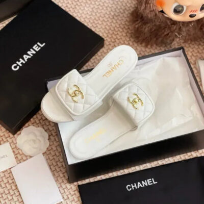 Chanel Quilted CC Turnlock Flat Mules in Lambskin
