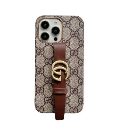 lv07-012 GG iPhone Case With Holder Brown