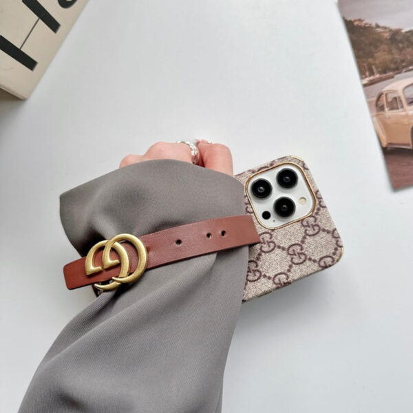 lv07-015 GG iPhone Case With Holder Brown