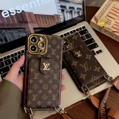o1698564842-9770-1 Monogram Leather V iPhone Wallet Case With Crossbody Strap