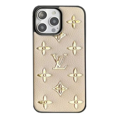 Monogram L Vintage Leather iPhone Case-Flash