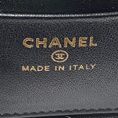 CC Vanity Case 17cm Black Lambskin Gold hardware
